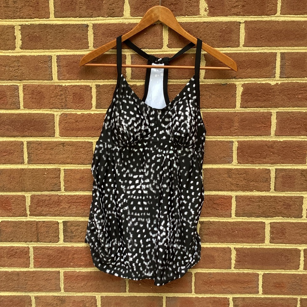 Liz Lange Maternity Swim Top Animal Leopard Print Racerback M